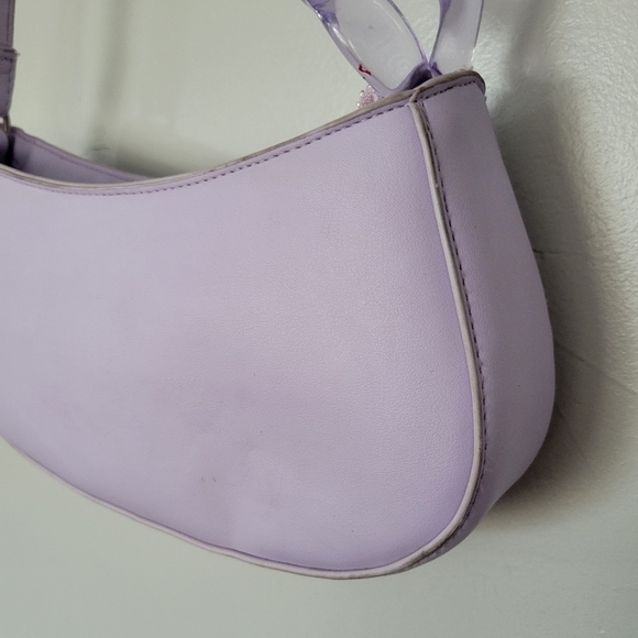 Lilac Purple Small Purse Y2K Lucite Chain Shoulder Bag Baguette 90s Light - Picture 6 of 11